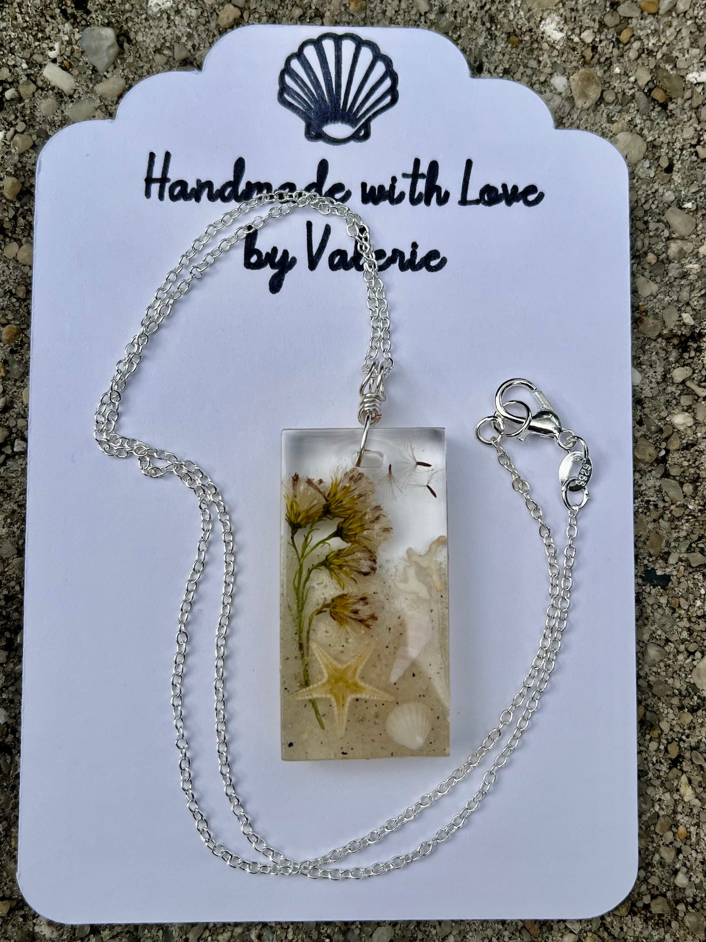 Clearwater Beach Resin Pendant Necklace