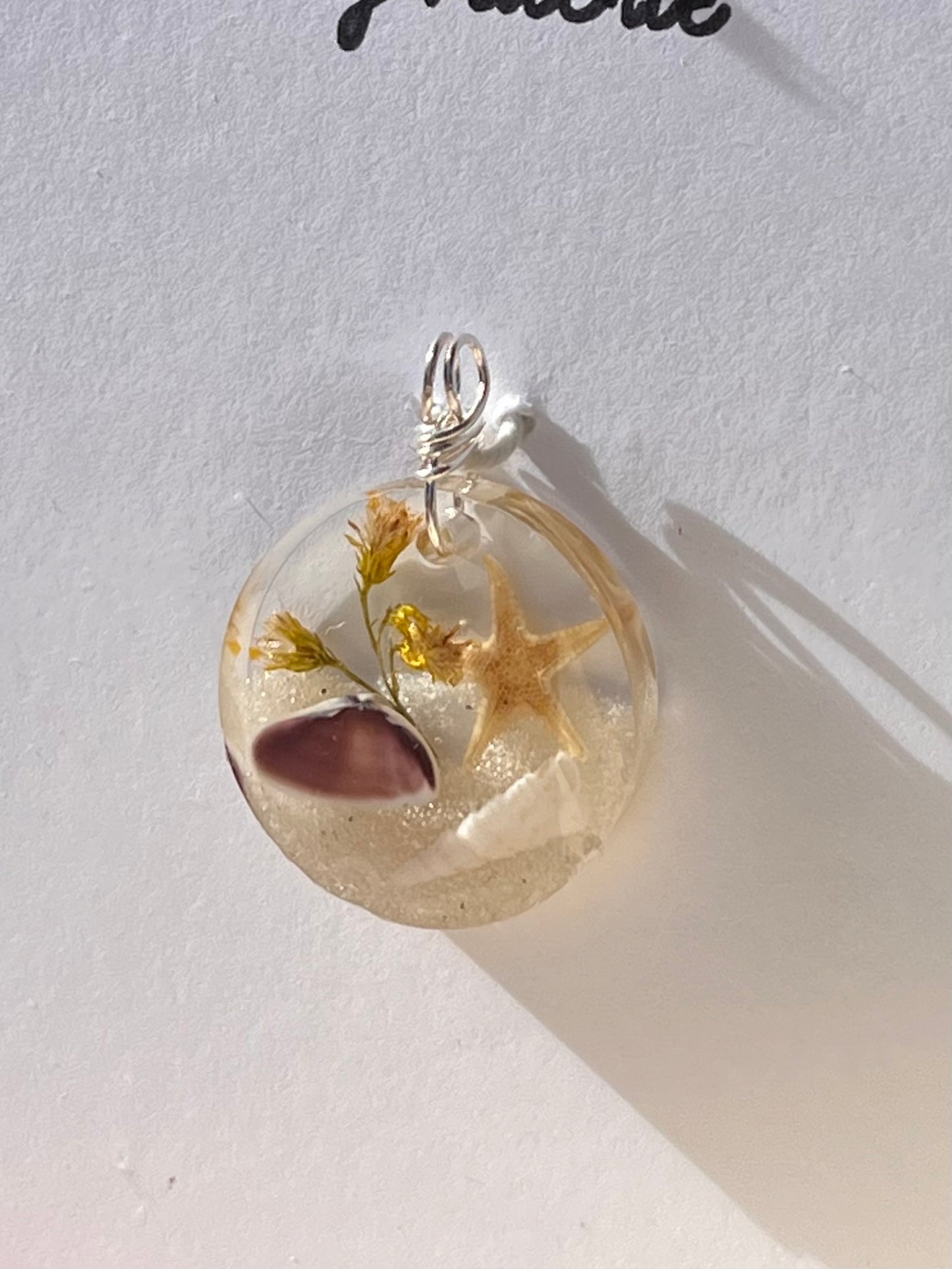 Clearwater Beach Resin Pendant Necklace