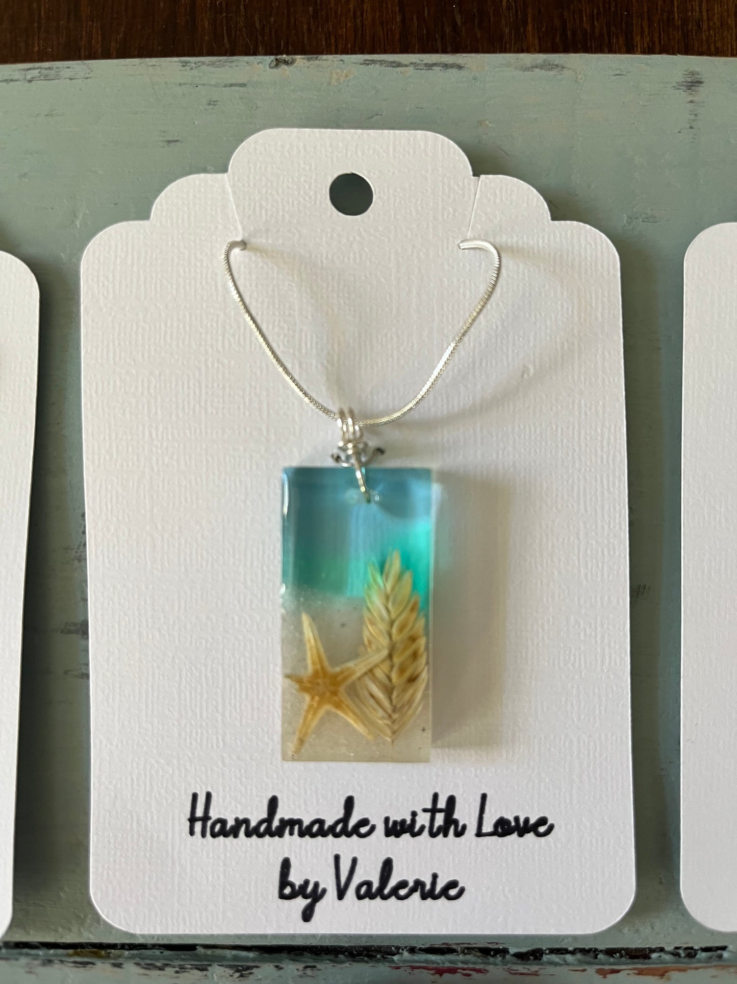 Handmade Beach Scene Resin Pendant – A Wearable Ocean Treasure