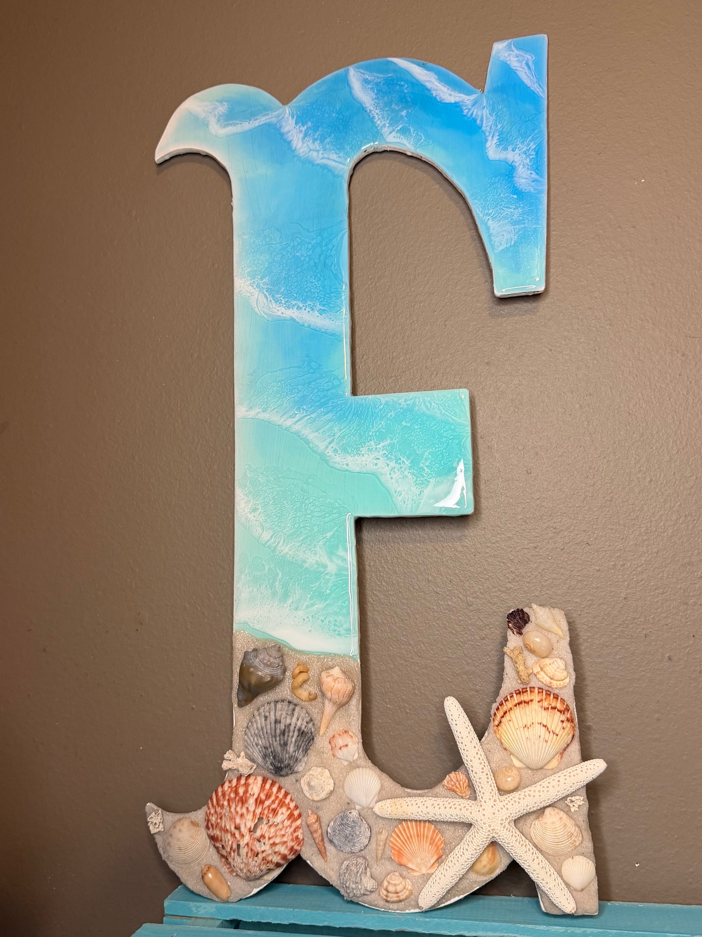 Custom Order 22” Resin Beach-themed Monogram Letter