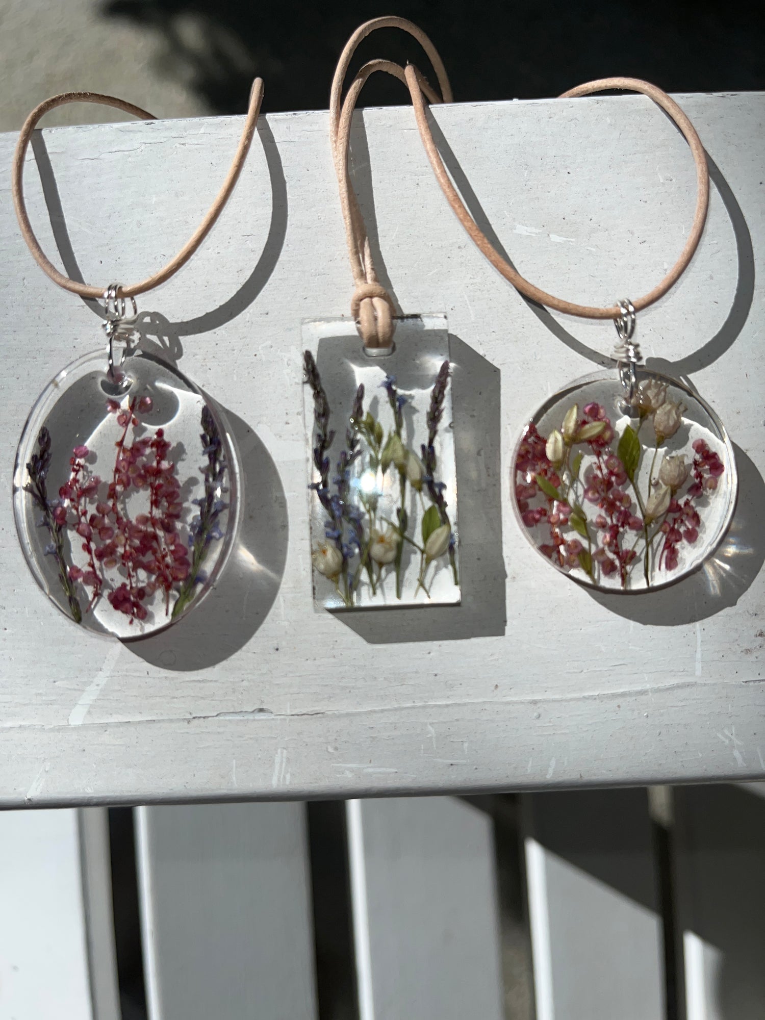 Gulf Coast Wild Flowers Pendant Necklace Dried Floral Bouquet Natural Organic Materials Handmade Jewelry