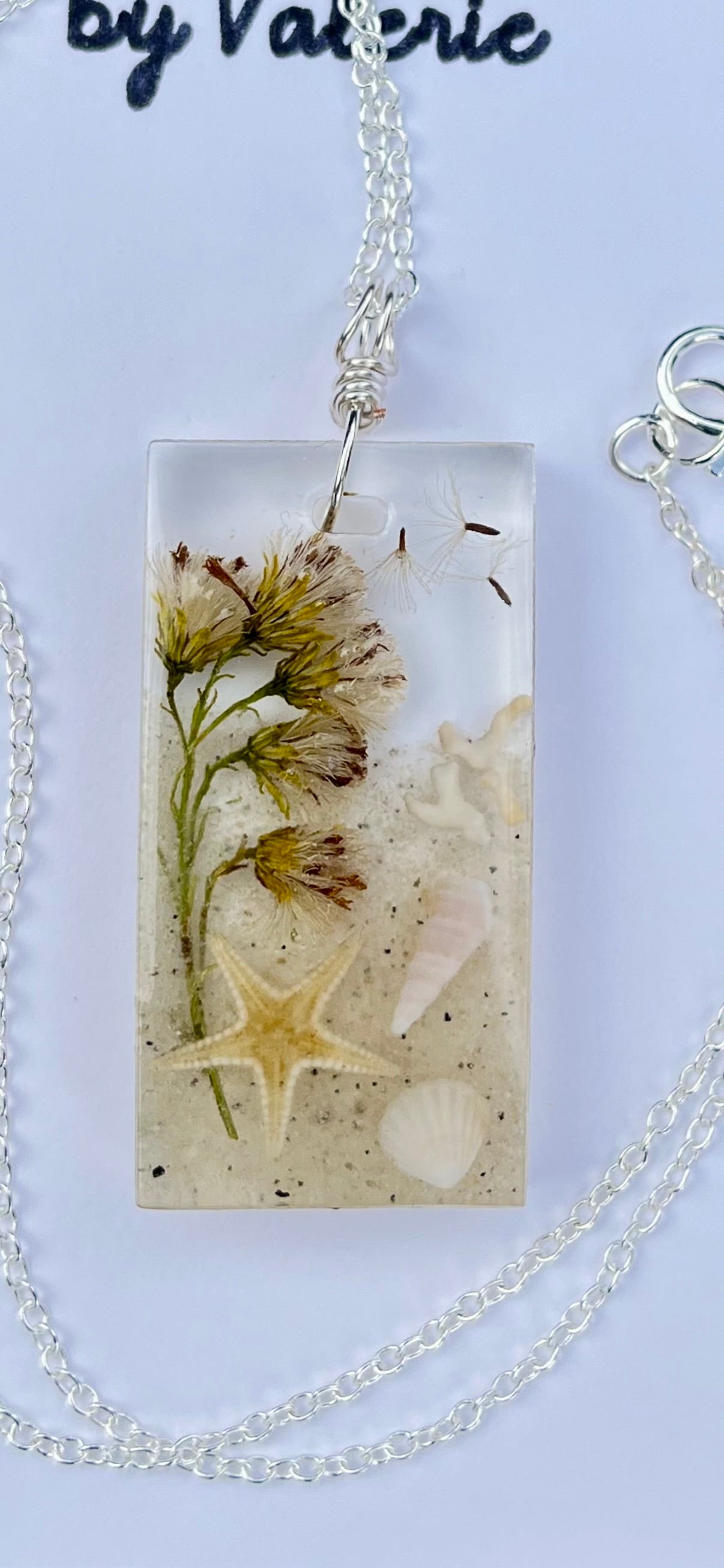 Clearwater Beach Resin Pendant Necklace