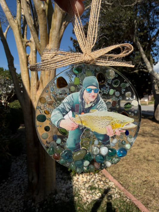 Personalized Fisherman Resin Ornament