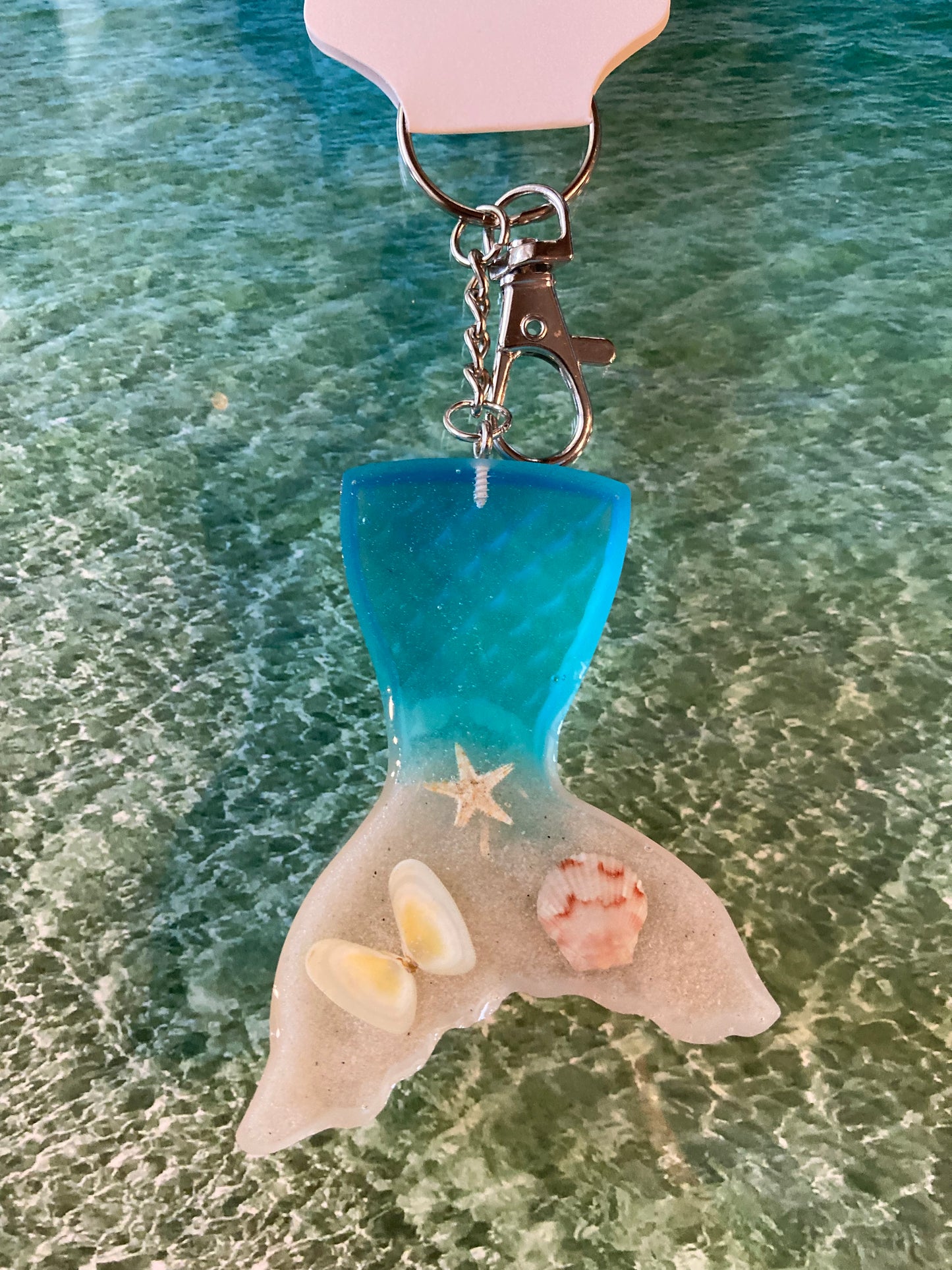 Mermaid Tail Keychain - Beach Scene