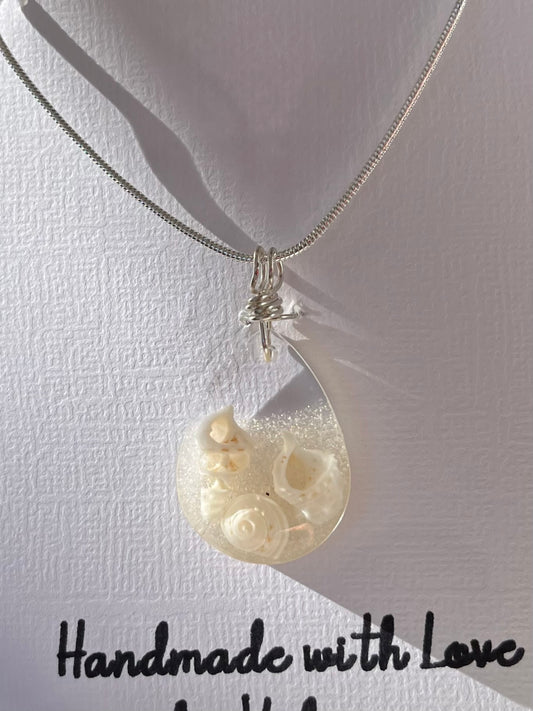 Clearwater Beach Resin Pendant Necklace