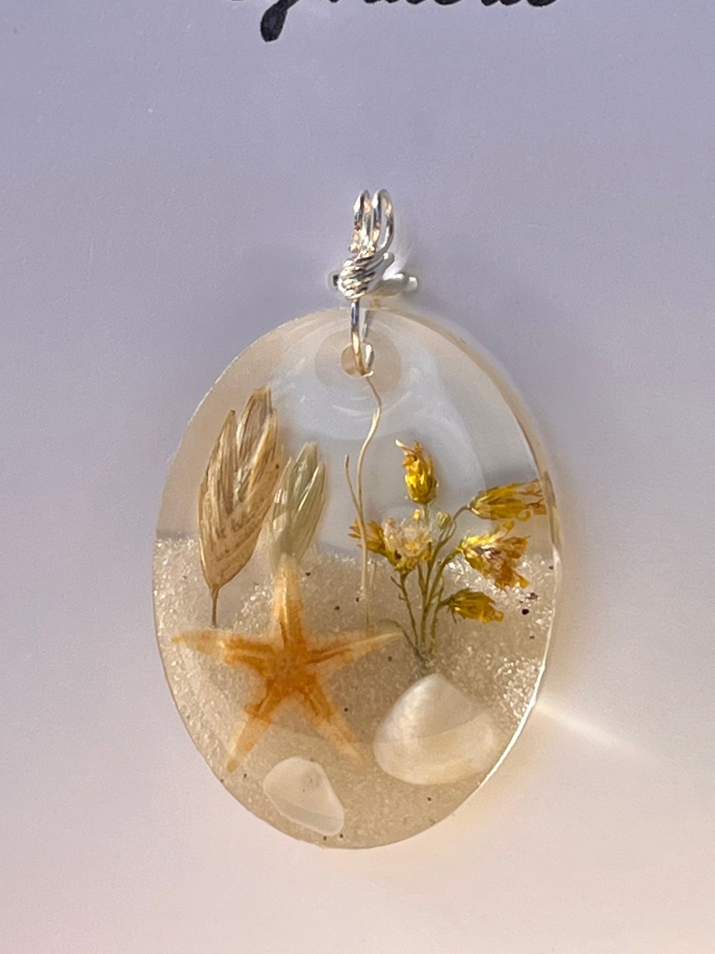 Clearwater Beach Resin Pendant Necklace