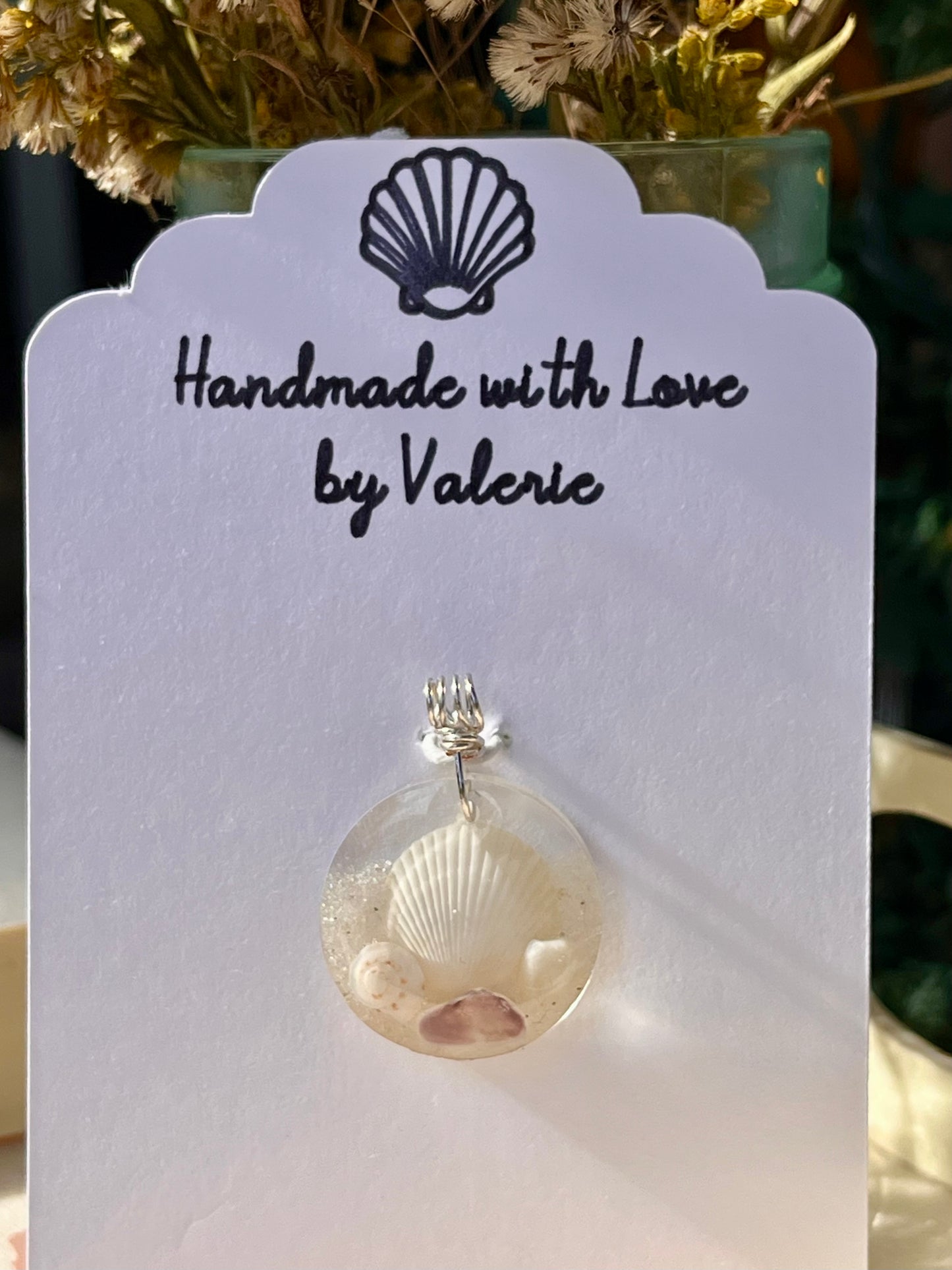 Clearwater Beach Resin Pendant Necklace