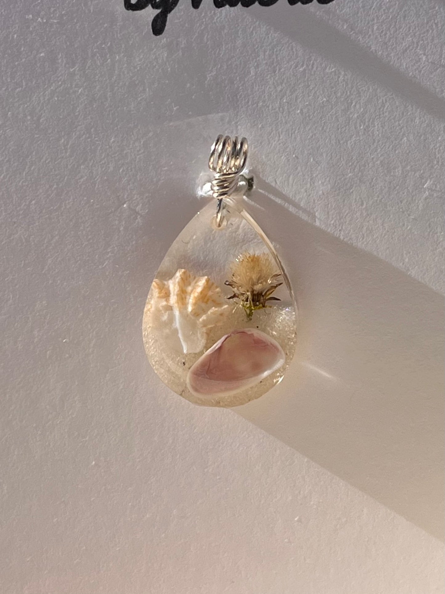 Clearwater Beach Resin Pendant Necklace