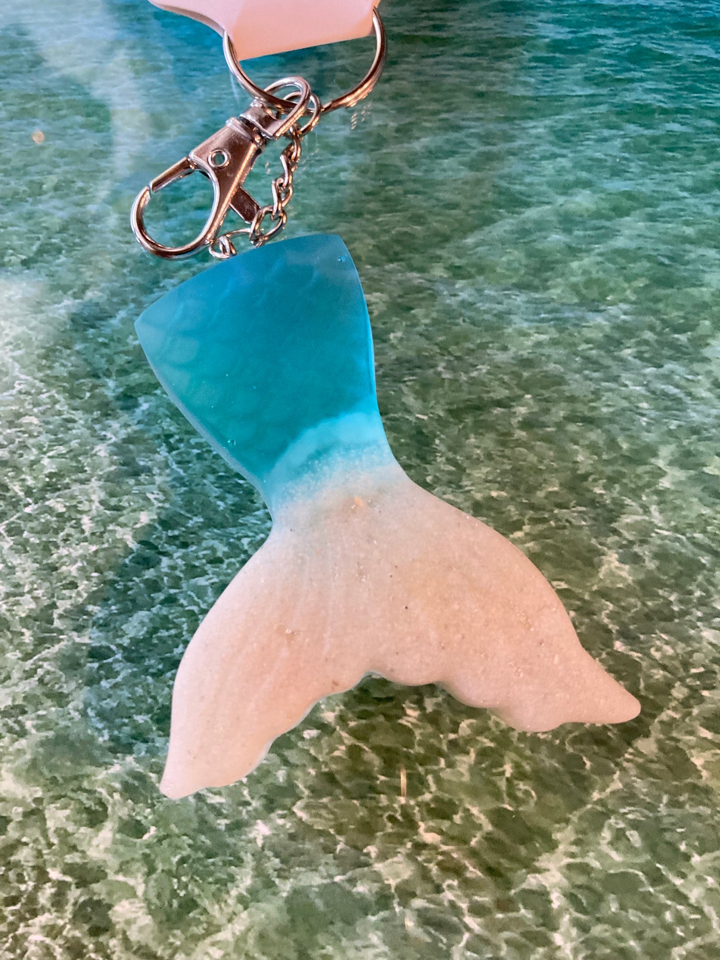 Mermaid Tail Keychain - Beach Scene