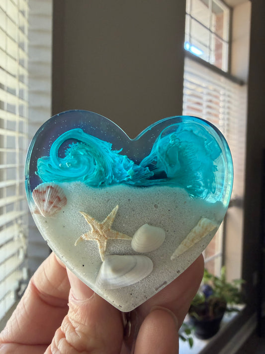 Heart-shaped Beach Scene Badge Reel