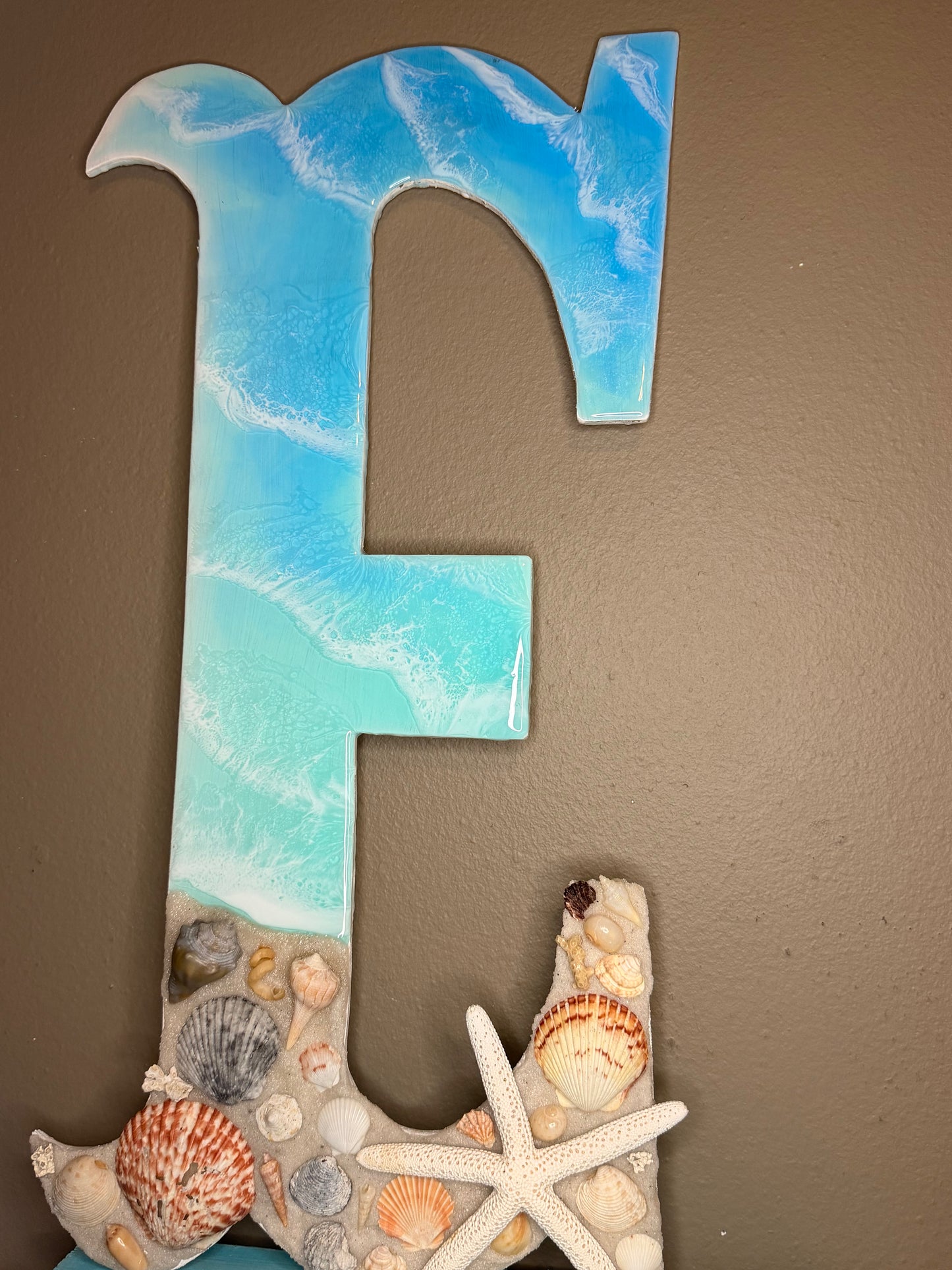Custom Order 22” Resin Beach-themed Monogram Letter