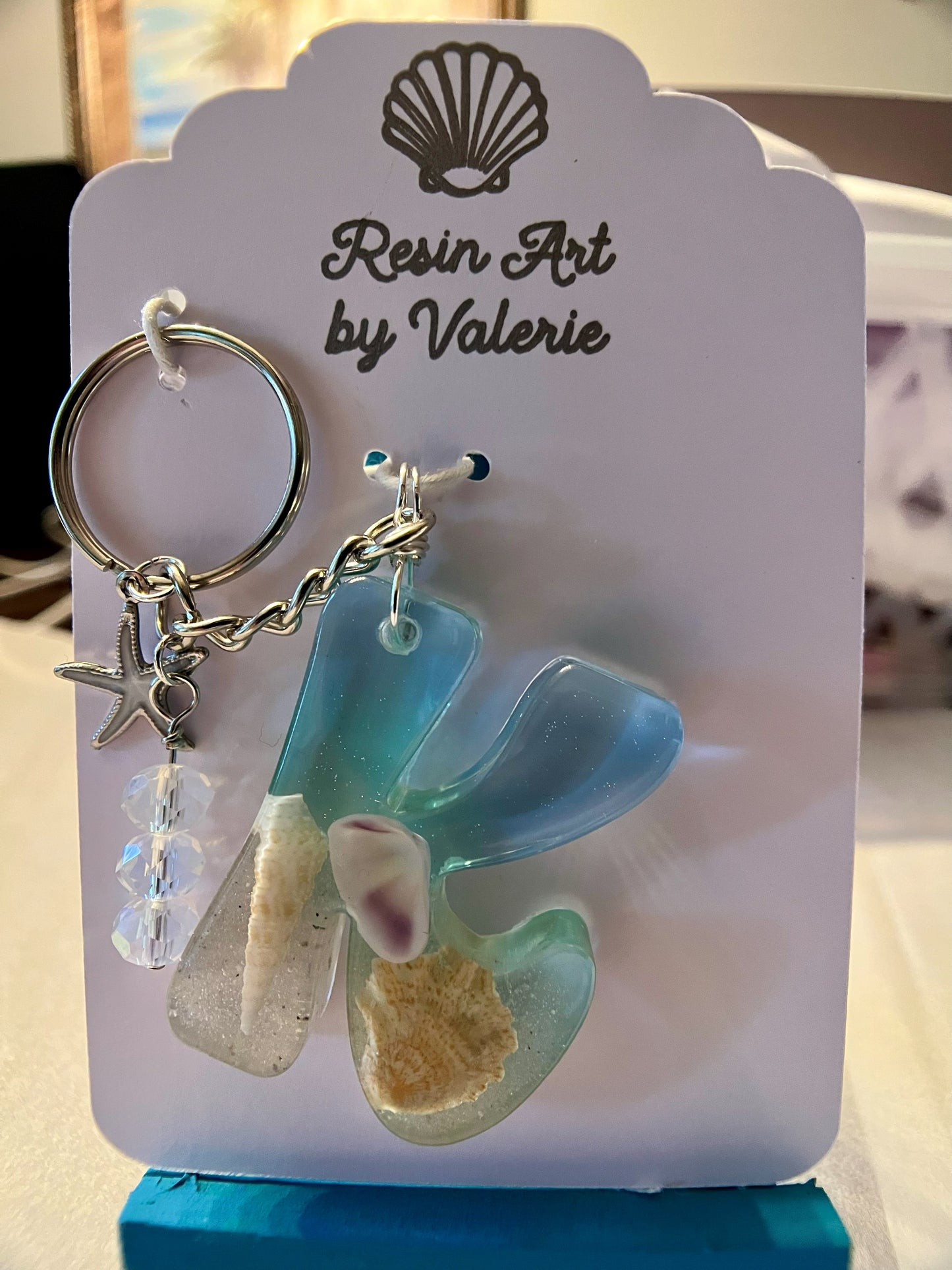 Personalized Beach Initial Keychain – Custom Coastal Keepsake