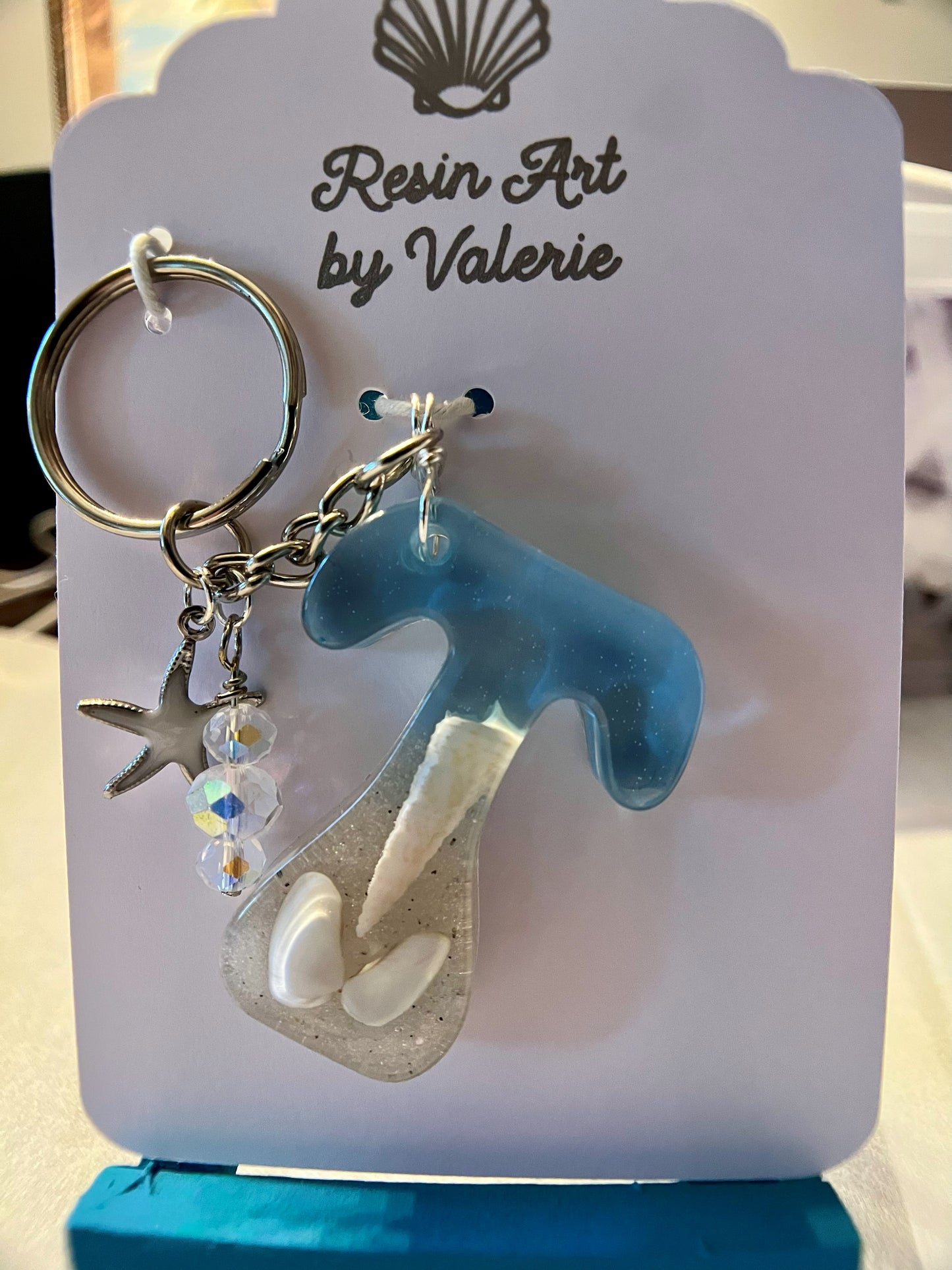 Personalized Beach Initial Keychain – Custom Coastal Keepsake